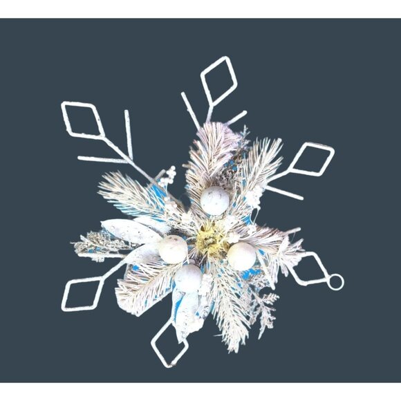 18" WHITE CHRISTMAS TREE TOPPER HOLIDAY DECORATION - Picture 2 of 5